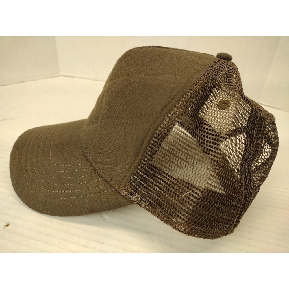 PUGS Brown Snapback Quilted Front Hat Cap One Size Mesh - Picture 2 of 7